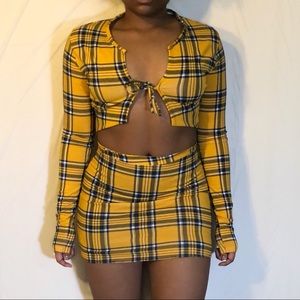 Yellow Plaid 💛💙 Two Piece Set